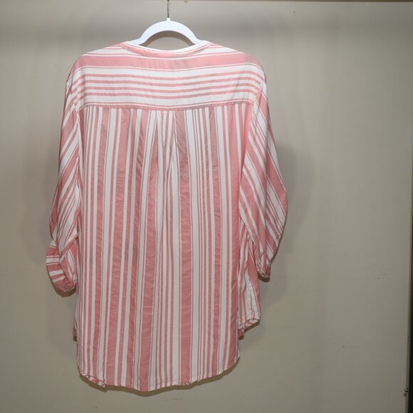 Torrid Harper Chambray Fit Pullover 3 4 Sleeve Blouse 3X - Picture 5 of 15